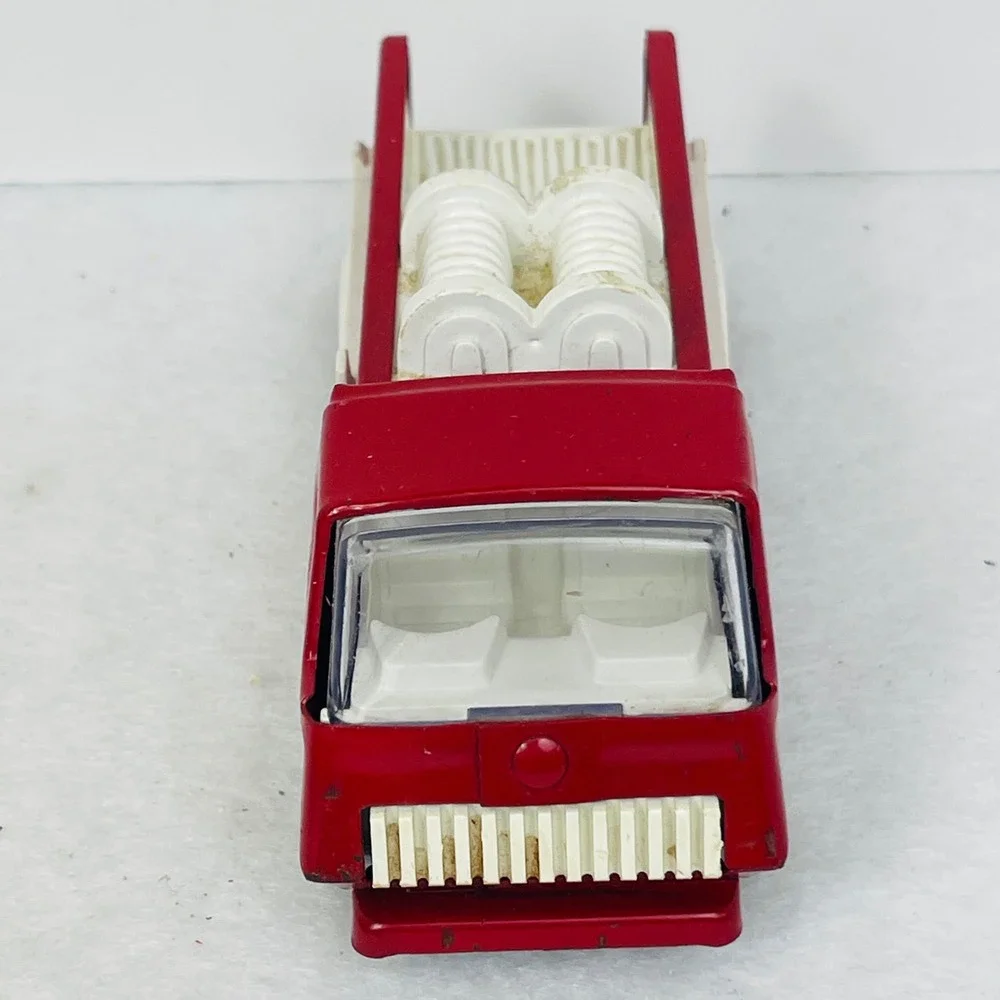 Vintage Tonka USA Pressed Steel Fire Truck Pumper Red White Toy Cabover 5 Inch